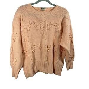 Deirdre McGuire Vintage‎  Peach Sweater Handmade in Ireland